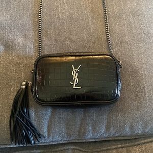 Authentic YSL Mini Lou Crocodile Embossed